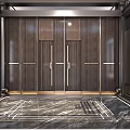 Elegant Hotel Corridor Interior With Wooden Doors Marble Flooring And Decorative Windows