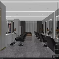 Stylish Modern Hair Salon Interior Design With Comfortable Chairs Mirrors Lighting And Marble Counters