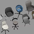 Various Modern Office Chairs With Assorted Colors Wheeled Bases And Stylish Designs