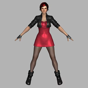 Sexy Beauty Girl Young Sexy Short Skirt Girl Clothes Women's Skirt High Heels Can Do Action 3d model