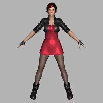 Sexy Beauty Girl Young Sexy Short Skirt Girl Clothes Women's Skirt High Heels Can Do Action 3d model
