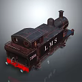 Vintage Steam Train Model With Black Body Red Base LMS Logo And Number 73198