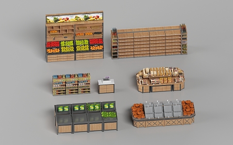 Supermarket Snack House Shelf Supermarket Shelf 3d model