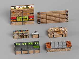 Supermarket Snack House Shelf Supermarket Shelf 3d model