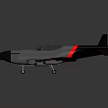 Space Exploration Aircraft 3D Model With Gray Body Black Nose And Red Stripes