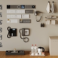 Hotel Supplies Telephone Kettle Tray Towel Rack Bathrobe Switch Socket Toiletries Hair Dryer 3d model