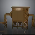 Industrial Dust Collector Equipment with Orange Body White Top Pipes and Ladder for Industrial Processing