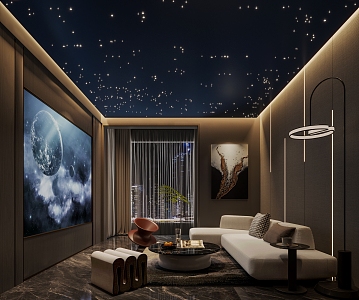 Light Luxury AV Room 3d model