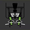Seated Leg Exercise Fitness Machine With Black Green Frames And Handles