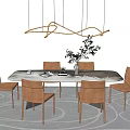 Modern Dining Table and Chair Combination Simple Dining Table and Chair Combination 3d model