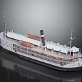 Vintage Water Transport Vessel With Multi Deck Chimney Lifebuoys And Wooden Details