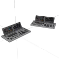 Professional White Control Consoles With Display Screens Buttons And Knobs 3d model