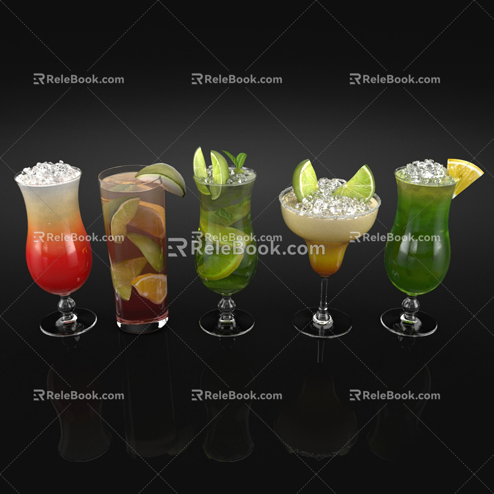 Modern Drinks 3d model