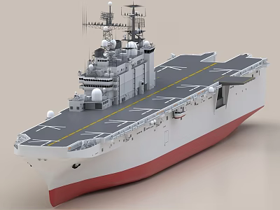 Modern Warship Featuring Flight Deck And Superstructure 3d model