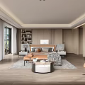 Modern Bedroom Interior Design With Wooden Flooring Large Window Soft Curtains And Bedside Tables