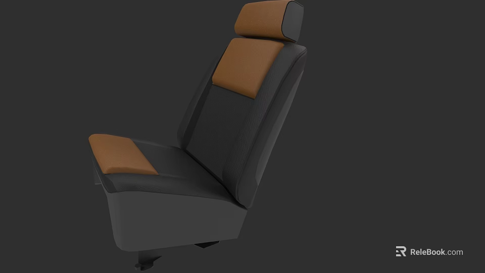 Modern Car Seat Design With Black And Brown Upholstery For Comfortable Interior 3d model 