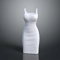 White Fitted Dress With Spaghetti Straps Ruched Waist And Elegant Silhouette