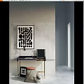 Modern desk and chair computer desk and chair desk and chair combination 3d model