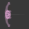 3D Male Character Model With Headscarf Brown Loose Pants Barefoot Standing With Arms Outstretched