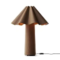 Brown Woven Textured Table Lamp With Conical Shade And Cylindrical Base 3d model