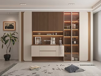 Modern Wine Cabinet Sideboard Italian Wine Cabinet Solid Wood 3d model