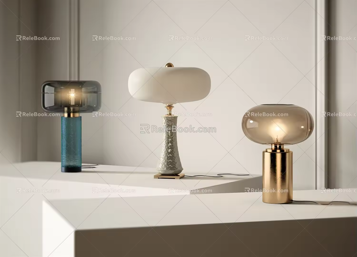Light Luxury Table Lamp Table Lamp Combination 3d model