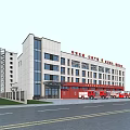 Fire Station Building With Solar Panels Fire Trucks Training Tower And Parking Area