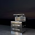 Stylish Black Modern Kitchen Cabinet With Drawers Upper Appliances Silver Handles