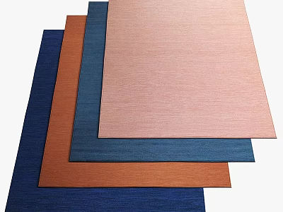 Colorful Square Rugs in Blue Orange Pink for Modern Home Living Room Soft Textured Decor 3d model