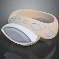 Modern Beige And White Ring With Circular And Oval Decorative Details 3d model
