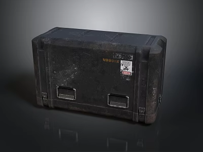 Durable Heavy Duty Black Equipment Case With Handles And Sticker Labels 3d model