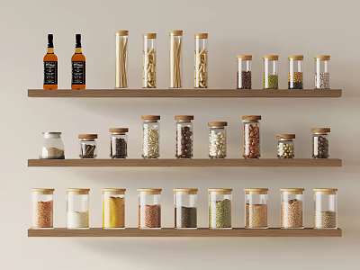 Kitchen Supplies Seasoning Combination Grain Seasoning Bottle 3d model