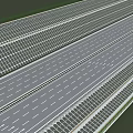 Modern Road Infrastructure Featuring Multi Lane Highway White Dashed Markings And Metal Guardrails