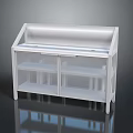 Modern White Display Shelf With Transparent Glass Doors And Smooth Surface For Retail Showcase
