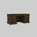 Vintage Wooden Dining Table With Drawers And Carved Details For Home Furniture
