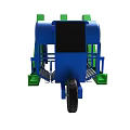Blue And Green Three Wheel Transport Machine With Conveyor And Wheels