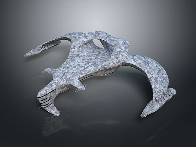 Futuristic Aerospace Spacecraft 3D Model With Textured Surface And Curved Design 3d model