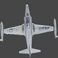 Vintage U.S. Air Force Gray Fighter Jet With American Flag Tail Design