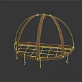 Copper Metal Circular Stand With Grid Design For Home Living Supplies