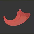 Unique Crescent Shaped Yellow And Brown Object With Natural Textured Surface And Curved Design