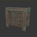 Rustic Vintage Wooden Chest With Metal Hardware Hinged Lid Sturdy Legs And Natural Texture