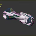 Space Inspired Futuristic Motorcycle With Aerodynamic Body And Cosmic Silver Finish For Interstellar Exploration Concept