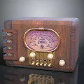 Vintage Wooden Radio Classic Design With Golden Dial Knobs And Decorative Elements
