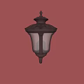 Classic Dark Wall Lamp With Glass Shade Mounted On Pink Wall