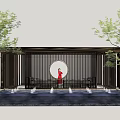 New Chinese style gallery 3d model