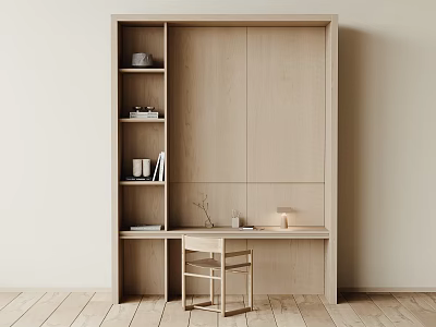 Modern Desk Chair Single Chair Bookcase 3d model