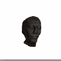 Game Movie Character Ancient Stone Sculpture With Closed Eyes And Wrinkled Face
