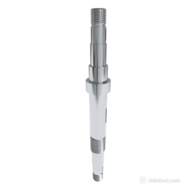 Stainless Steel Mechanical Shaft With Threaded End And Top Connector Sleeves 3d model 