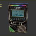 RETROWAVE Frequency Analyzer Device With Black Design Screen Display And Green Blue Interface