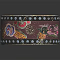 Traditional Musical Drum With Artistic Painted Patterns And Decorative Beaded Accents